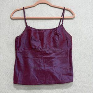 Dosa Silk Camisole Womens Size 1 Purple 100% Silk Made USA Iridescent Tank Top